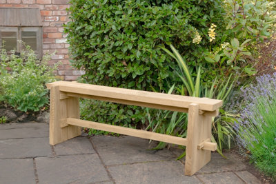 Forest Garden Sleeper Wooden Garden Pew Furniture Bench from B&Q