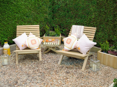 B&Q -  Wooden Garden  Slatted Chair And Table SetGarden Furniture