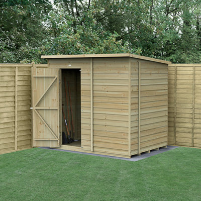 B&Q -  7X5 4Life Pent Shed 25Yr Guarantee Overlap Pressure Treated- Single DoorNo WindowBase Included