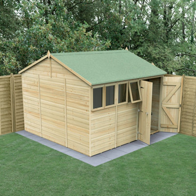 B&Q -  Timberdale 10X10 Reverse Apex ShedDouble Door4 Window1 Opening