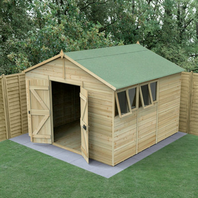 B&Q -  Timberdale 10X10 Apex ShedDouble Door4 Windows2 Opening