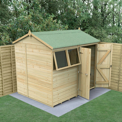 B&Q -  Timberdale 8X6 Reverse Apex ShedDouble Door2 Window2 Opening