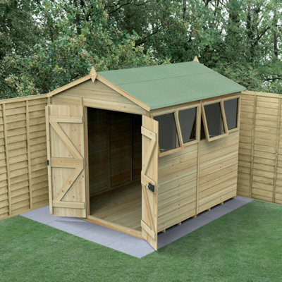 B&Q -  Timberdale 8X6 Apex ShedDouble Door4 Windows2 Opening