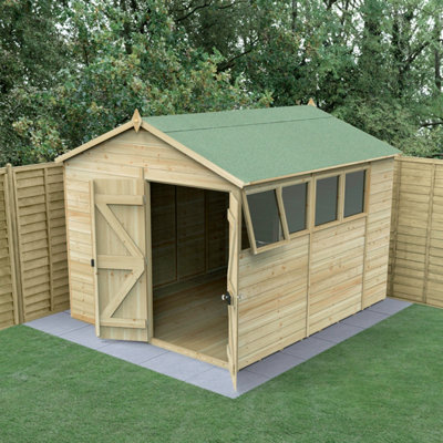B&Q -  Timberdale 10X8 Apex ShedDouble Door4 Windows1 Opening