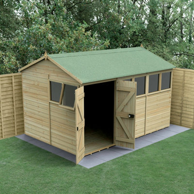 B&Q -  Timberdale 12X8 Reverse Apex ShedDouble Door6 Window1 Opening