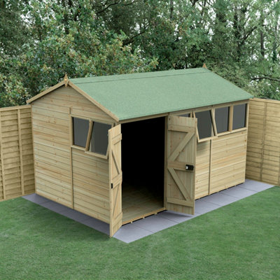 B&Q -  Timberdale 12X8 Reverse Apex ShedDouble Door6 Window2 Opening