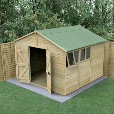 B&Q -  Timberdale 10X10 Apex ShedDouble Door4 Windows1 OpeningWith Base