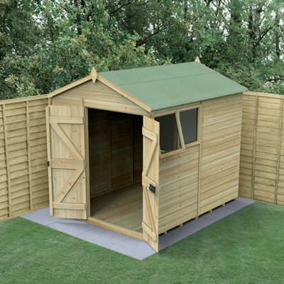 B&Q -  Timberdale 8X6 Apex ShedDouble Door2 Windows1 OpeningWith Base