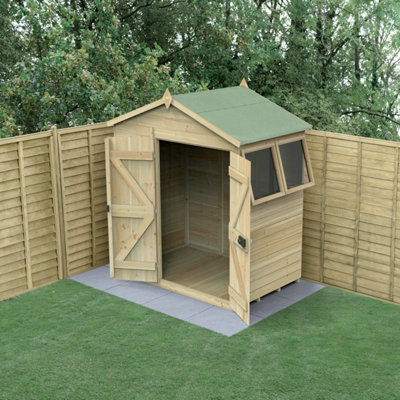 B&Q -  Timberdale 8X6 Apex ShedDouble Door2 Windows2 OpeningWith Base