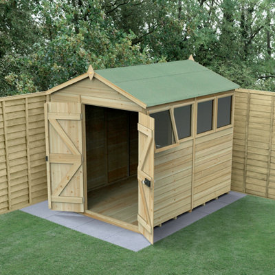 B&Q -  Timberdale 8X6 Apex ShedDouble Door4 Windows1 OpeningWith Base