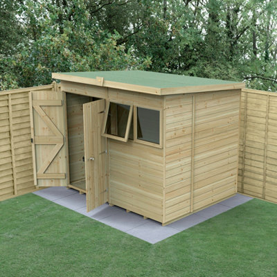B&Q -  Timberdale 8X6 Pent ShedDouble Door2 Window1 OpeningWith Base