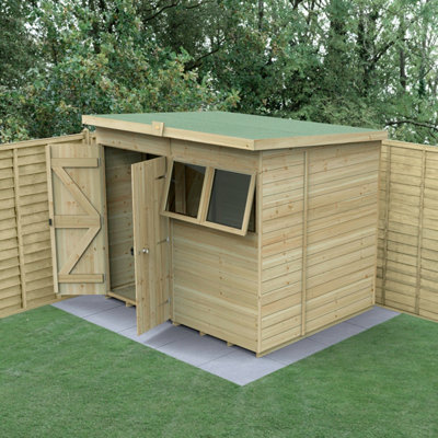 B&Q -  Timberdale 8X6 Pent ShedDouble Door2 Window2 OpeningWith Base