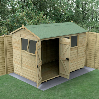 B&Q -  Timberdale 10X6 Reverse Apex ShedDouble Door4 Window1 OpeningWith Base