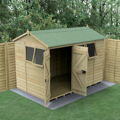 B&Q -  Timberdale 10X6 Reverse Apex ShedDouble Door4 Window2 OpeningWith Base
