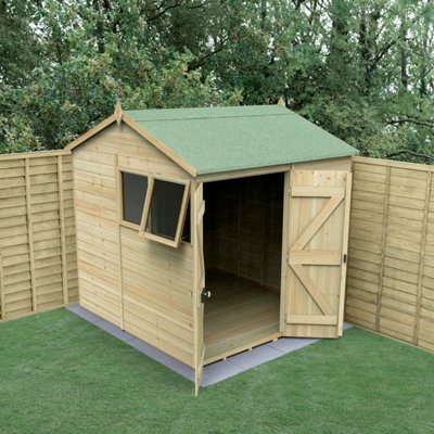 B&Q -  Timberdale 7X7 Reverse Apex ShedDouble Door2 Window1 OpeningWith Base