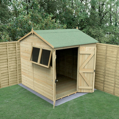 B&Q -  Timberdale 7X7 Reverse Apex ShedDouble Door2 Window2 OpeningWith Base