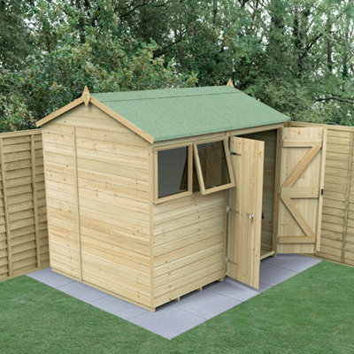B&Q -  Timberdale 8X6 Reverse Apex ShedDouble Door2 Window1 OpeningWith Base