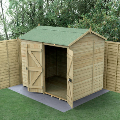 B&Q -  Timberdale 8X6 Reverse Apex ShedDouble DoorNo WindowsWith Base