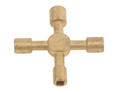 Rothenberger 65mm Copper Brass 4 Way Key from B&Q