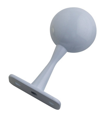 Colorail White Die-Cast Metal Rail End Bracket (L)63mm (Dia)19mmPack Of 2 from B&Q