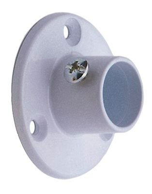 Colorail White Die-Cast Metal Rail Centre Socket (Dia)19mmPack Of 2 from B&Q