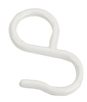 Rothley Colorail White Steel Sliding S-Hook (H)60mm (Dia)19mmPack Of 4 from B&Q