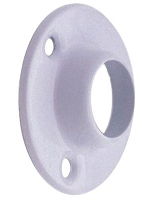 Colorail White Steel Rail Centre Socket (Dia)25mmPack Of 2 from B&Q