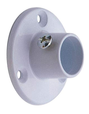 Colorail White Die-Cast Metal Rail Centre Socket (Dia)25mmPack Of 2 from B&Q