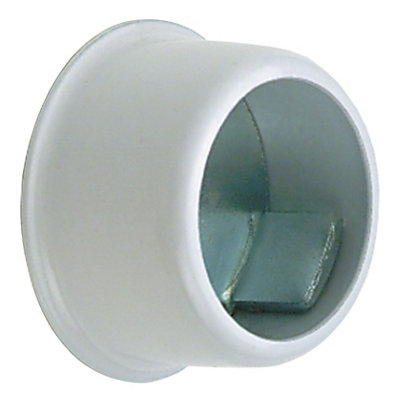 Colorail Invisifix White Steel Rail Centre Socket (Dia)25mmPack Of 2 from B&Q