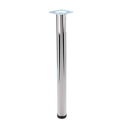 Rothley Chrome Effect Table Leg (H)710mm (Dia)60mm from B&Q