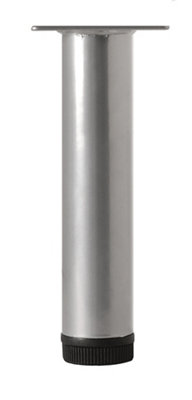 Rothley Painted Silver Effect Furniture Leg (H)200mm (Dia)32mm from B&Q