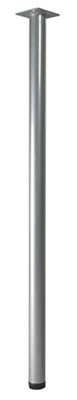 Rothley Painted Silver Effect Furniture Leg (H)300mm (Dia)32mm from B&Q