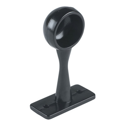 Colorail Black Die-Cast Zinc Rail End Bracket (L)63mm (Dia)19mmPack Of 2 from B&Q