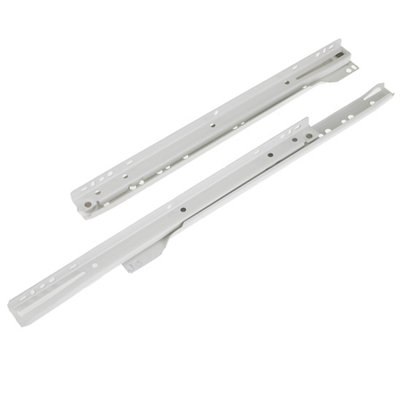 Rothley White Self-Close Bottom-Fixed Drawer Runner (L)300mmPack Of 2 from B&Q
