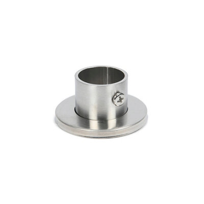 Colorail Pressed Brushed Nickel Effect Stainless Steel Rail End Socket (L)25mm (Dia)25mm from B&Q