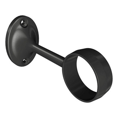 Rothley Matt Black Zinc Alloy Rail Centre Bracket (Dia)25mm from B&Q