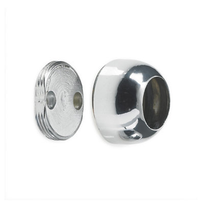 Colorail Invisifix Polished Chrome Effect Stainless Steel Rail End Socket (L)19mm (Dia)19mm from B&Q