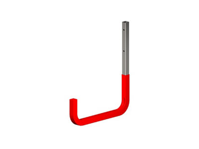 Rothley Red Steel Wall-Mounted J-Shaped Storage Hook (H)300mm (D)250mm from B&Q