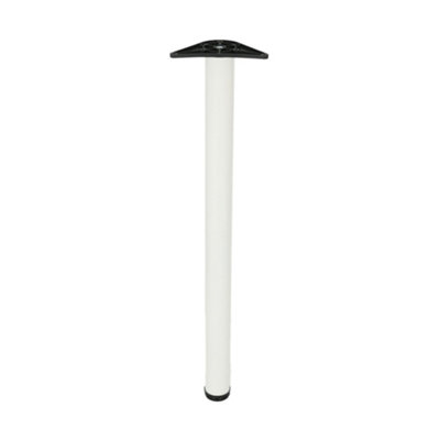 Rothley Matt White Contemporary Straight Worktop Support Leg (Dia)60mm (H)900mm from B&Q