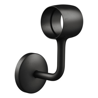 Rothley Matt Black Staircase Handrail Connecting Wall Bracket (Diam) 40mm from B&Q