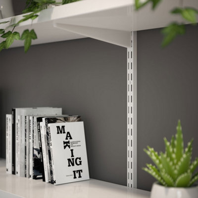B&Q -  Twinslot Shelving Kit Matt White 1219mm (H) 320mm (D)