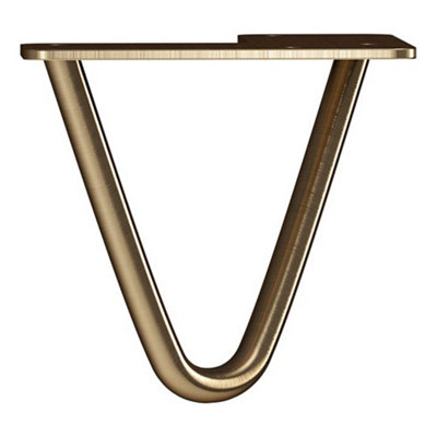 Rothley Antique Brass Effect Hairpin Furniture Leg (H)100mm from B&Q
