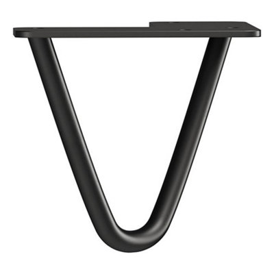 Rothley Matt Black Hairpin Furniture Leg (H)100mm from B&Q