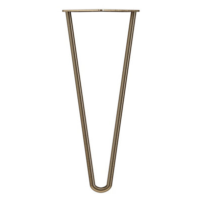 Rothley Antique Brass Effect Hairpin Furniture Leg (H)350mm from B&Q