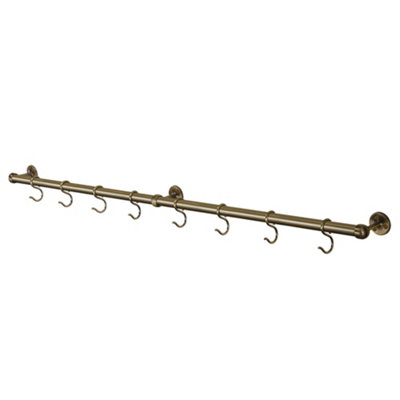 B&Q -  Antique Brass Effect Stainless Steel Kitchen Accessory Rail (H)66.5mm (L)1012mm
