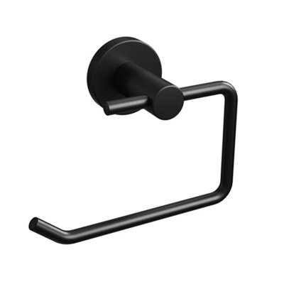 B&Q -  Matt Black Round Toilet Roll Holder
