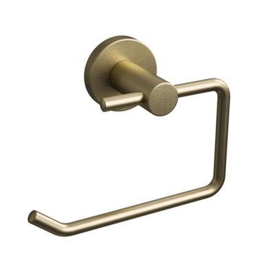 Rothley Satin Brass Round Toilet Roll Holder from B&Q