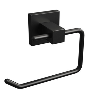 B&Q -  Matt Black Square Toilet Roll Holder