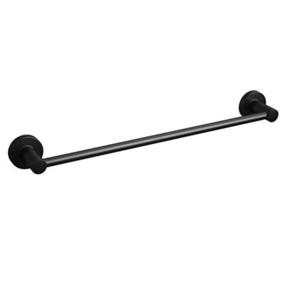 Rothley Matt Black Round Towel Rail from B&Q