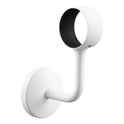 B&Q -  Matt White Bannister Staircase Handrail Wall Bracket (Diam) 40mm